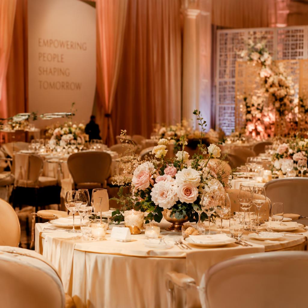Styled gala dinner table